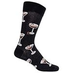 Hot Sox Men's Espresso Martini Crew Socks 1 Pair, Black, Men's 10-13, Black, 10-13