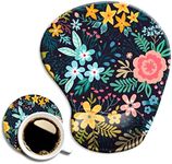 DOOKE Ergonomic Mouse Pad with Wrist Support,Mouse Pads with Non-Slip PU Base for Home Office Working Studying Easy Typing & Pain Relief Watercolor Floral