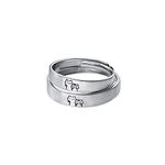 Lovely Cat His & Hers Couple Rings S925 Sterling Silver Adjustable Anniversary Promise Wedding Ring Engagement Finger Bands Endless Love Matching Ring Set Jewelry Gifts for Women Men, Metal