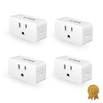 Yutron Smart Plug YUTRON WiFi Plugs Timer Switch WiFi Outlets Works with Siri ,Alexa,Google Home, No Hub Required, White, 4 Pack