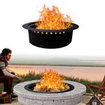 Smokeless Fire Pit Insert 42" - Round Steel Foldable Fire Pit Insert with Air Vents and Coller Support - DIY Fire Ring in or Above Ground for Patio Garden Outdoor Bonfire Camping Accessories