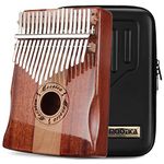 Moozica 17 Keys Kalimba, Professional Symetrial Kalimba Thumb Piano, Professional Kalimba with High-gloss Finishing Musical Instrument Gift (Koa Spruce-K17SD)