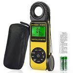 INFURIDER Digital Light Lux Meter YF-881D Illuminance Meter Auto-ranging Measure Light 0.1-400,000 Lux Handheld Foot Candle Meter with 270° Rotatable Detector for LED Light and Grow Plant