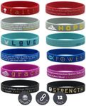 Inkstone Christian Inspirational Bible Silicone Rubber Wristbands 12 Pack - Motivational Wristbands Bracelets for Men & Women - Personalized Pack of WWJD Bracelets, Durable Rubber Band Bracelets