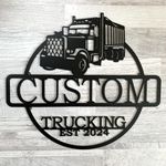 Personalized Trucking Sign, Custom Truck Sign, Metal Name Sign, Custom Name Plaque, Metal Wall Art, Truck Driver Gift, Door Garage Sign, Man Cave, Outdoor Est. Sign, Truck Art, Custom Trucker Name