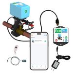 EcoNet Controls EVC400-MW-WLS1M Bulldog Matter WiFi Valve Robot with Wired Leak Sensor, Smart Water Shutoff Valve, No Hub Required, Easy DIY Install, Fits up to 1.5" Valves
