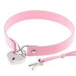 Goth Choker Necklace Heart Lock Chokers Gothic Padlock Choker Necklace Gothic Punk Choker Collar for Women Girls, Pink Valentine's Day Gifts