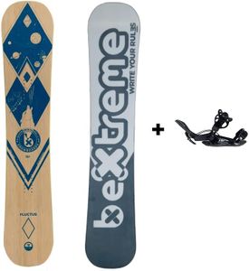 BEXTREME Tabla Snowboard Fluctus 151cm con Fijaciones SP Private. Snow Freeride Freestyle Doble Camber Ecologico de Bambu y Madera para Hombre y Mujer (Fijaciones SP Private L)