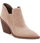 PiePieBuy Women's Pointed Toe Ankle Boots Stacked Heel V Cut Back Zipper Chelsea Booties, Nude, 4 UK