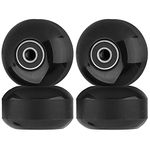 SPORTYOUTH Skateboard Wheels 52mm and Bearings Spacers Set, 95A Hard Wheels for Street Skateboard Tricks Cruiser, Pack of 4, Black