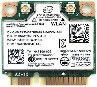 Intel 7260.HMWG.R Dual Band Wireless-AC 7260 Network Adapter PCI Express Half Mini Card 802.11 b/a/g/n/ac