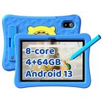 YYSWIE Kids Tablet 10 inch with Stylus Pen&Case, 8-core 4GB RAM 64GB ROM Tablet for Kids 3-7 6-12, KIDOZ Pre-Installed Toddler Tablet, 7000mAh Tablette with Parental Control Function, GMS Certified