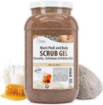 SPA REDI - Exfoliating Scrub Pumice Gel, Milk and Honey, 128 Oz - Manicure, Pedicure and Body Exfoliator Infused with Hyaluronic Acid, Amino Acids, Panthenol and Comfrey Extract