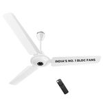 atomberg Efficio Alpha 1200mm BLDC Ceiling Fan with Remote Control | BEE 5 star Rated Energy Efficient Ceiling Fan | High Air Delivery with LED Indicators | 2 Year Warranty (Gloss White)