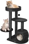 KAMABOKO Modern Cat Tree, 53" Tall Cat Tree for Indoor Cats w/Natural Sisal Scratching Posts, Hand-Woven Condo & Top Perch, Cat Tree for Kittens Climb Play & Rest