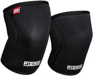 FIZRIG Knee Sleeves for Weightlifting | 7mm Neoprene Knee Compression Support for Crossfit, Gymnastics, Bouldering, Powerlifting | Men & Women (Medium, Jet Black)