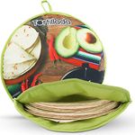 Tortillada - 30 cm Tortilla Warmer/Heat Container microwaveable made of cotton/polyester (Green)