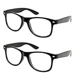 Jomnvo 2 Paris Black Frame Nerd Glasses Retro Glasses Clear Lens Eye Glasses for Fancy Dress Themed Party