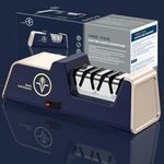 Professional Electric Knife Sharpener with 100% Diamond Abrasives and Precision Angle Guides for Kitchen Straight Edge&Ceramic Knife Work Sharp, 3-Stage Champagne Gold, afilador de cuchillos