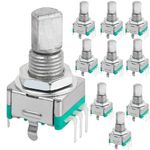 DIYhz 10 Pcs EC11 360 Degree Rotary Encoder Dode Switch Audio Digital Potentiometer with Switch - 15MM