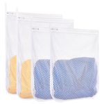 4 pcs Durable Honeycomb Mesh Laundry Bags for Delicates 16" x 19" (2 Large) 12" x 15" (2 Medium)