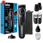 Braun All-In-One Style Kit Series 5 5490, Battery Powered 9-In-1 Trimmer For Men With Beard/Body Trimmer For Manscaping, Hair Clippers & More, Ultra-Sharp Blade,40 Length Settings, Waterproof