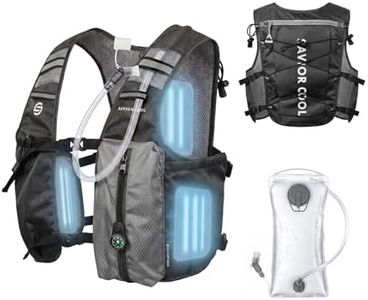 SAVIOR COOL Cooling Hydration Backpack with 3 Removable Ice Packs, 2L BPA-Free Water Bladder, Adjustable Lightweight Outdoor Vest for Running, Trail Running, Hiking, Cycling, and Marathon Training