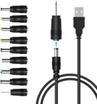 LANMU USB to DC Power Cable, DC 5V Power Cord Charging Cable with 9 Adapters (6.4 * 4.4mm, 6.3 * 3.0mm, 5.5 * 2.5mm, 5.5 * 2.1mm, 5.5 * 1.7 mm, 4.8 * 1.7 mm, 4.0 * 1.7 mm, 3.5 * 1.35 mm, 2.5mm)