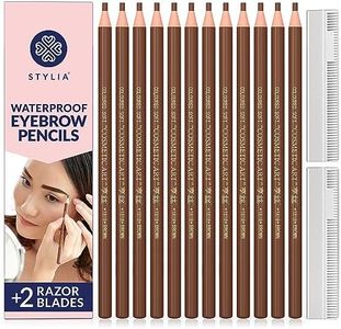 Microblading Supplies Waterproof Eyebrow Pencil - 12 Piece Light Brown Brow Mapping Pencil Set For Marking, Filling And Outlining, Tattoo Makeup Kit And Permanent Makeup Eye Brow Liners