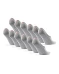 DANISH ENDURANCE 6 Pack Cotton No Show Socks, Silicone heel, Men and Women, Grey, 9-12