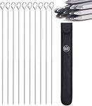 Grillers Choice Kabob Skewers, Set of 14, 15" Shish Kabob Skewers for Grilling. Made With Type 410 Stainless Steel, The highest Grade of Stainless Steel. Strong metal skewers.