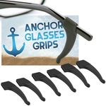 Anchor Glasses Straps - 3 Pack - Sunglasses Retainer Anti-Slip Glasses Grip Ear Hook Eyeglasses Anti-Slip Temple Tip Glasses Holder (Black)