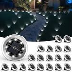 Solpex Solar Lights Outdoor Garden, 20 Pack Mini Solar Ground Lights, Waterproof Solar Garden Lights, Solar Powered Landscape Lighting for Patio Yard Driveway Walkway(Cool White)