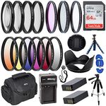 Ultimaxx’s Professional Nikon P1000 Accessory Bundle Including: SanDisk Ultra 64GB SDXC Memory Card, 77MM 4PC Macro Close-Up Set, 57” Dynamic Tripod, and Deluxe Gadget Bag