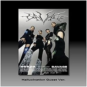 aespa Savage 1st Mini Album HALLUCINATION QUEST Version CD+4p Folding Poster On Pack+56p PhotoBook+1p Tattoo Sticker+1p Lenticular Card+1p PhotoCard+Tracking Seald