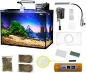 2.5 Gallon Glass Fish Tank with Filter LED Light Complete Betta Fish Tank Starter Kit for Small Aquarium Lovers, Rimless Freshwater Nano Tank with All Essentials Included