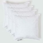 HOMESCAPES 4 Pack Luxury Duck Feather Cushion Inserts 50cm x 50cm (20 x 20”) Perfect Bounce Back and Down-Proof Cover Generously Filled Inner Pads Filler, Hypoallergenic RDS Certified Machine Washable