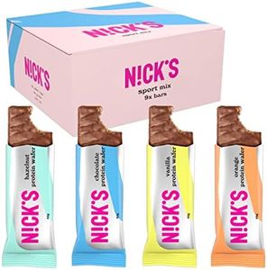 NICKS Mix de Barritas Protein wafer | 25% Proteína | 203 calorías | Proteicas Oblea Chocolate Sin Azúcar Añadido Low Carb Snack Bar Sin Gluten (9 x40g)