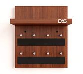 DAS Wall Mounted Home Décor Key Chain Holder/Organizer Key Hooks with Wall Shelf Display Rack Classic Walnut (8 Knobs)- Larose