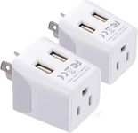 Travel Adapter Plug with USB for Australia, New Zealand, China by Ceptics, Dual USB Input - Ultra Compact - USA to Type I - Perfect for Cell Phones, Chargers, Cameras and More (2 Pack CTU-16)