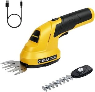 TOMAHAWK® CHT-8A Cordless Grass & Shrub Trimmer 3.7V | Lightweight Garden Shears | Tool-Free Blade Change | USB Rechargeable Battery | Handheld Hedge & Grass Cutter