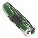 Cool Cat Collars Angelica Green Velvet Safety quick release buckle cat collar | With removable bell | Green cat collar …