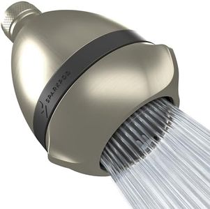 SparkPod 3 Inch Power Pressure Boosting Shower Head - Shower Water Pressure Booster - High Pressure Shower Heads for Low Water Pressure Homes - Rain & Massage 3-Setting Shower Heads (Brushed Nickel)