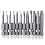 Saiper 12 Pieces 1/4 Inch Hex Shank Torx Security Head Screw Driver Bit Magnetic Tamper Proof Star S2 Steel Screwdriver Set Bits T5-T40, 50mm/2 Inch Long