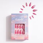 Gush Beauty Press On Nails | Reusable Nail Extensions | Artificial Fake Nails Set | For women (Barbie Pink Chrome - Medium Almond)