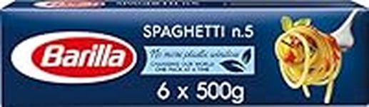 Barilla Pasta, Premium Spaghetti Pasta 3kg, Authentic Italian Quality, Pasta Bulk Pack of 6 x 500g