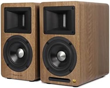 Airpulse A80 Hi-Res Audio Certified Active Speaker System, Built-in Amplifier, Optical, Sub Out, Bluetooth 5.0 aptX, AUX, PC, and USB Inputs Brown-Pair