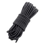 Fantasyon 4mm Black Elastic Cord 10 Meter 4mm Elastic String Bungee Cord Round Stretchy Cord Bungee Rope Multifunctional Drawstring Elastic for Backpack Tent Poles DIY Craft Projects Camping