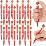 Zhanmai 24 Pcs Novelty Basketball Pens Sports Ballpoint Pens Basketball Party Favors Basketball Desk Pens Cool Writing Pen for Students Supplies Stationery School Office Decor (Red,Basketball)