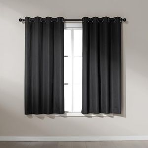 Amazon Basics Faux Linen Blackout Curtains 42x63 Black